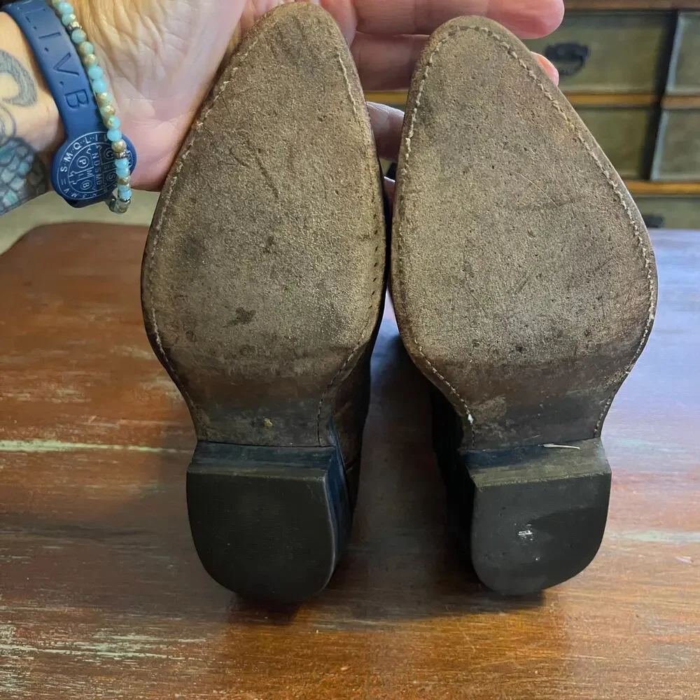FRYE Billy Pull On Brown Leather Western Women's Boots Size 6.5 M